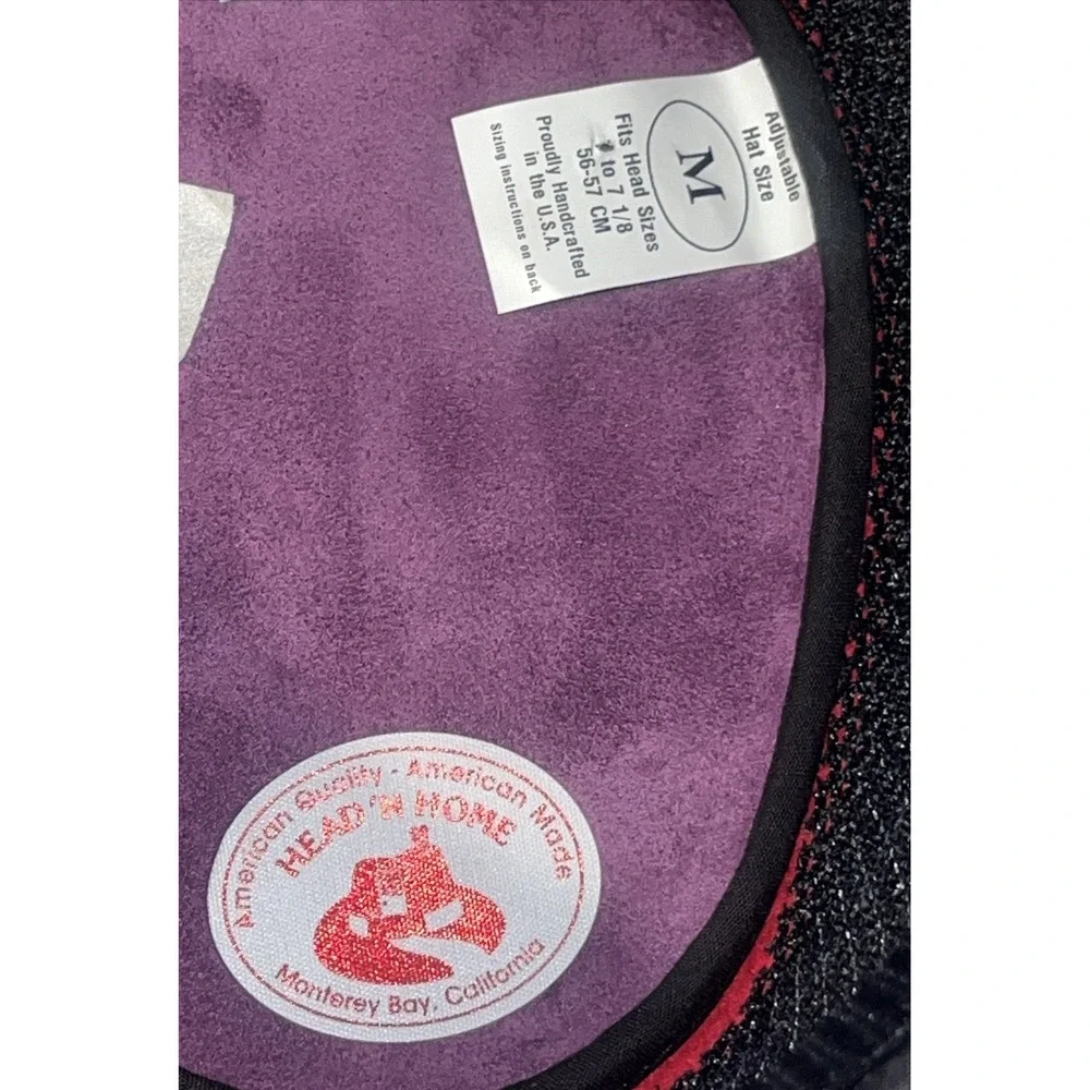 Western Cowboy Hat Red Purple Suede Beaded Band USA Medium EUC Vtg‎ Head N Home - Picture 14 of 15